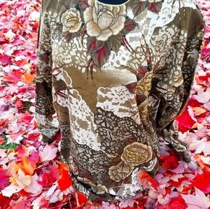 90'S floral print blouse